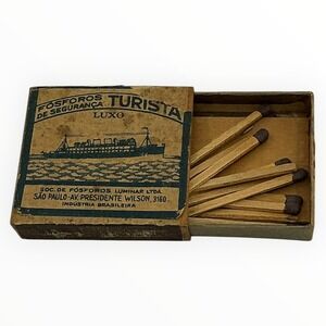 Turista Fosforos de Seguranca Luxo Brazil Vintage Matchbox 2 Inch
